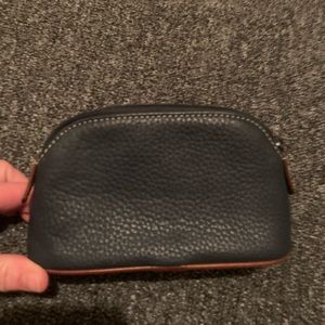 Dooney & Bourke navy leather coin/makeup bag